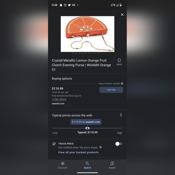 Glittery orange slice purse - Picture 3 of 5